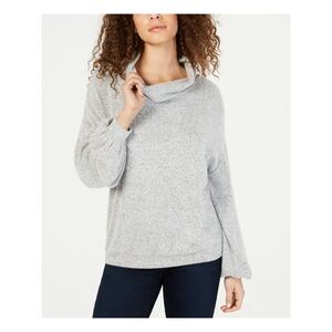 INC Womens Gray Heather Long Sleeve Turtle Neck Sweater XS